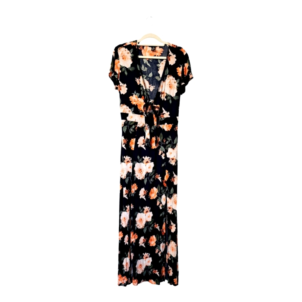 Rue21 Womens Navy Floral Maxi Slit Dress Size Medium